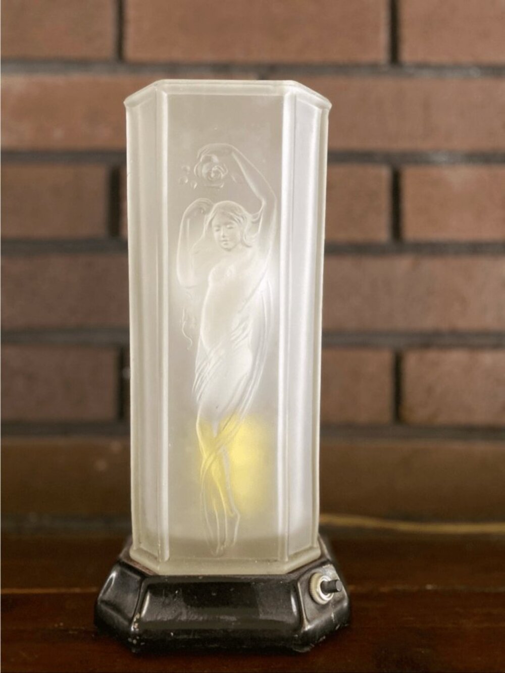 Vintage Tiffin #16265 Art Deco Nude Lady Dancing Glass Torchiere Lamp with Embos - Picture 2 of 8
